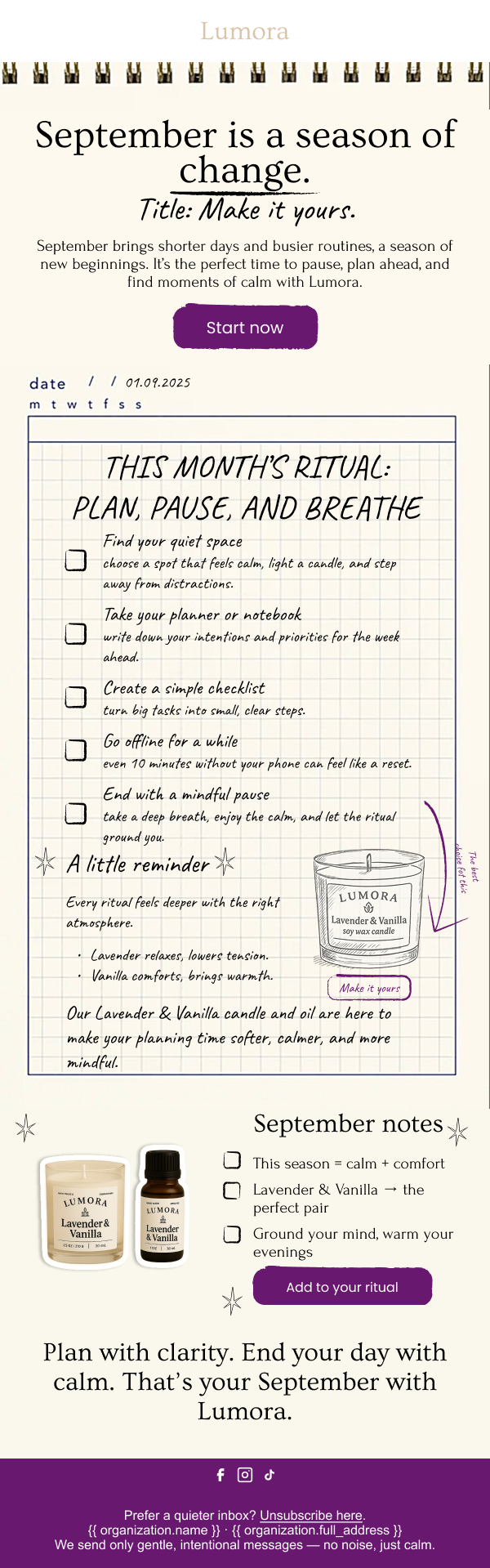 Campaign Lumora — Ritual of the Month