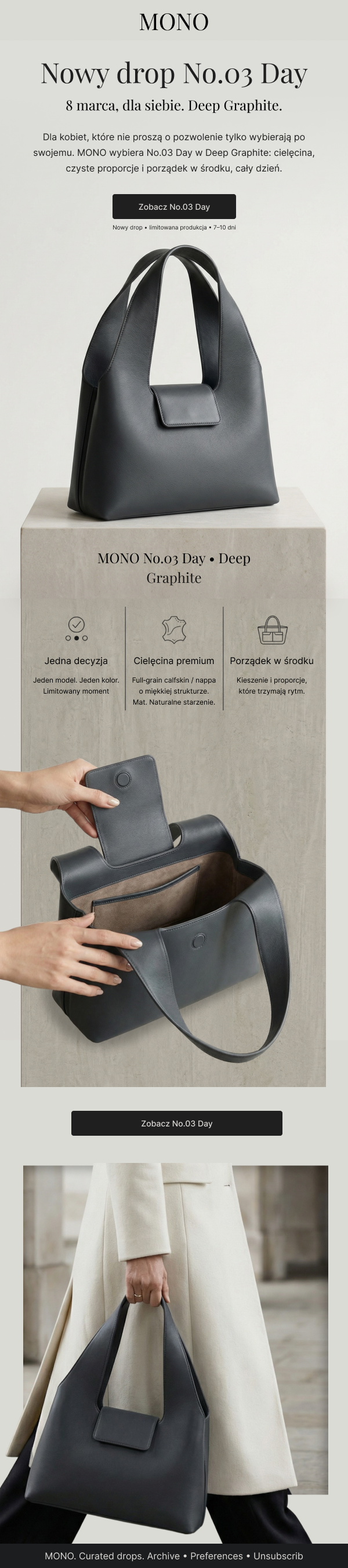 MONO — sprzedażowy mail launchowy