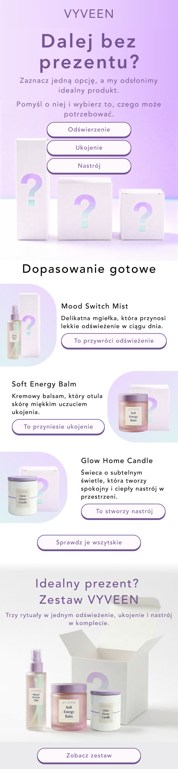 VYVEEN — angażujący mail z wyborem prezentu