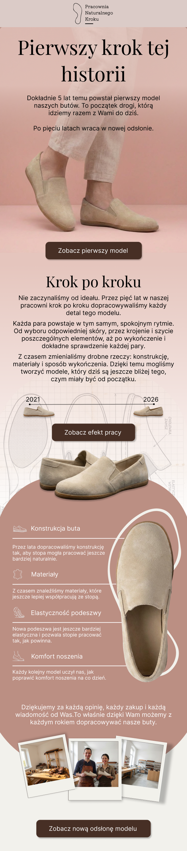 Pracownia Mikamaria Knits — angażujący mail z historią produktu