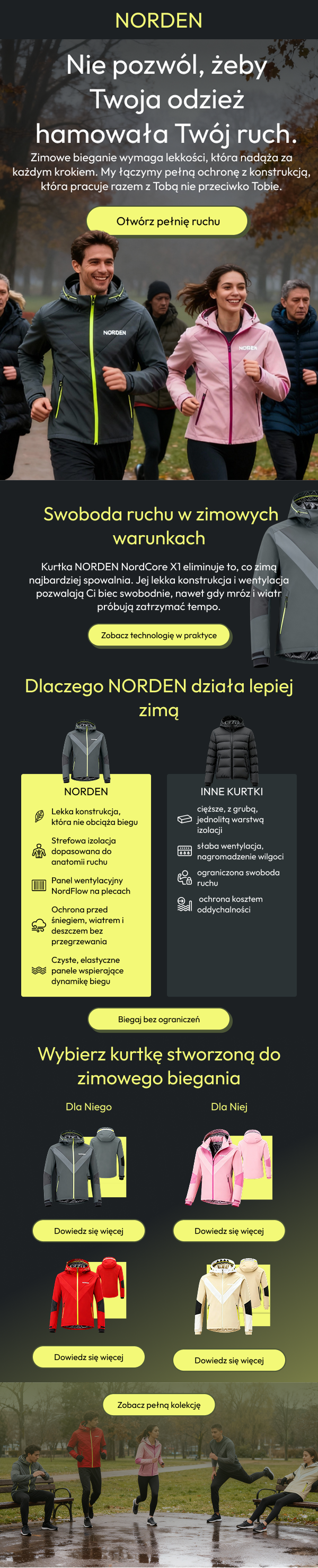 NORDEN — edukacyjny mail produktowy o zimowej odzieży