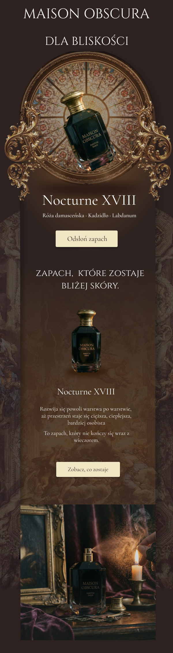 Maison Obscura — sprzedażowy mail produktowy