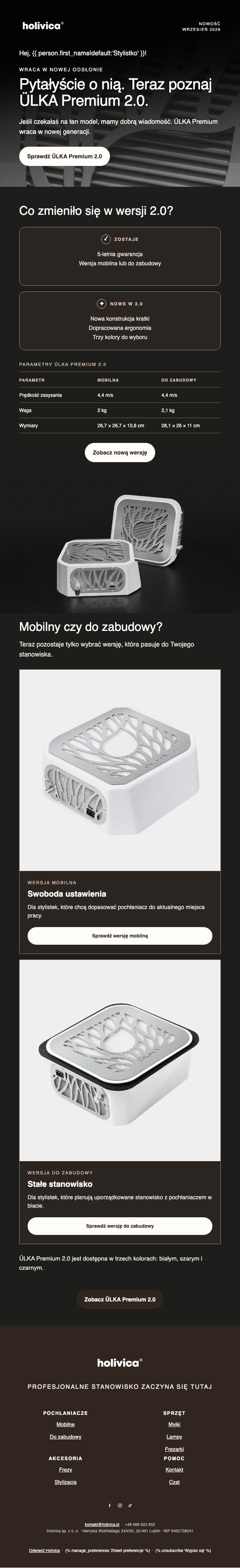 Mail Holivica o nowej ÜLKA Premium 2.0